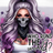 Woman with skull mask, tattoos, and purple hair asking "Who runs the world?".