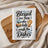 Dish towel with "Blessed are those who help wash the dishes" text and dishwashing icons.
