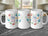 Three mugs featuring "Best Dad Ever" text and colorful handprint heart designs.