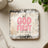 Square coaster with "put GOD FIRST in all things" text and distressed leopard print border.