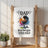 White waffle weave towel with "Barbeque Wizard" text and colorful grill graphic.