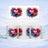 Floral heart with "the best mama" text on three white mugs.