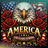 Bald eagle with American flag and roses, text "AMERICA 250 YEARS STRONG".