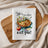 White kitchen towel with "Life's too short eat pie!" text and pie illustration.