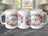 Three white mugs with floral decoration and "Happy Mother's Day" text.