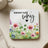Coaster with watercolor flowers and text "REMEMBER YOUR why" and a heart.