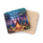 Coaster with campfire scene and text "Life is better around the campfire".