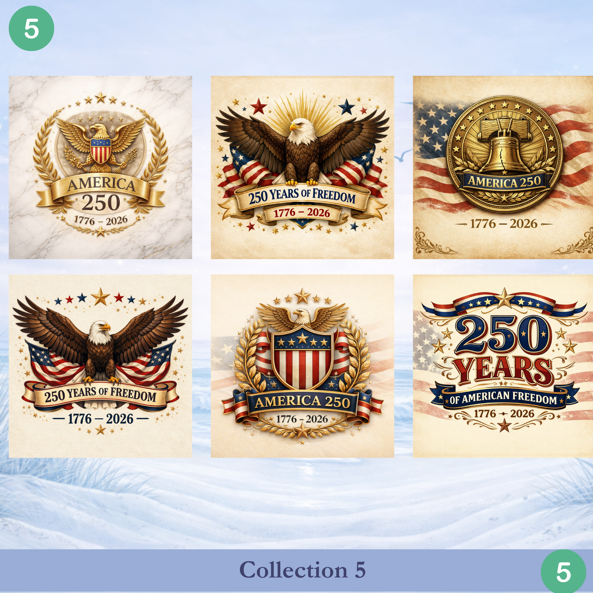 USA 250 Coasters Set