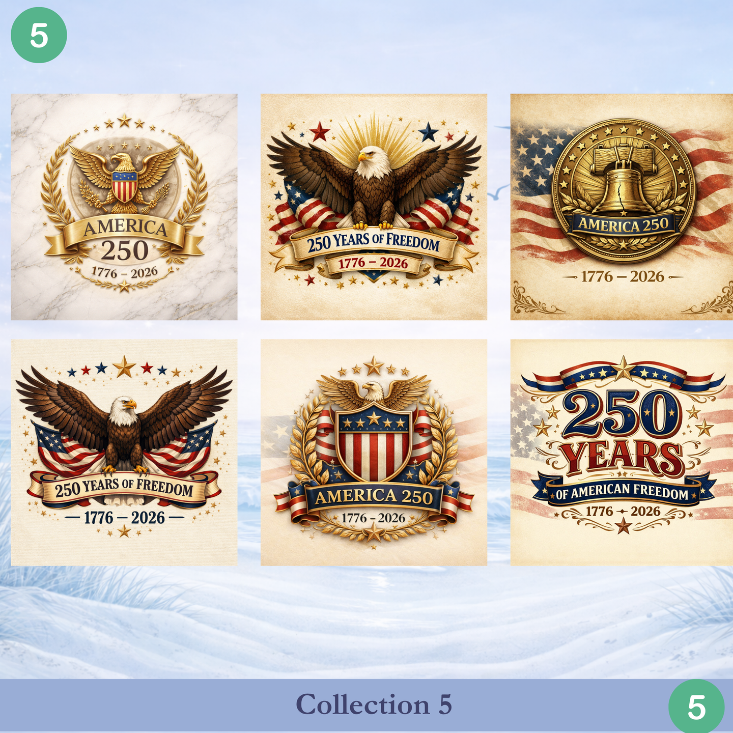 USA 250 Coasters Set