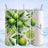 Three tumblers with green limes and leaves design, one personalized with "Amber".