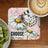 Coaster with butterfly and daisies, featuring text "CHOOSE to be happy".
