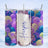 Triptych of tumblers featuring purple and blue spheres and glitter with "Harper" text.