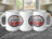 Three white mugs featuring a "Best Grandpa Ever" badge design.