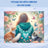 Woman wearing a "Cat Mom" hoodie with cats and butterflies.
