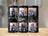 Tumbler with three panels of people riding scooters, set against a black marble background.