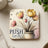 Coaster with painted tulips in a pot and the text "PUSH LIMITS".