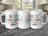 Three white mugs with "BEST GRANDPA" text and mustache graphic.
