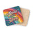 Coasters with rainbow stripes and "Make with Love" text.