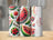 Three tumblers with watermelon slices, colorful floral accents, and glitter details.