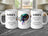 Mug with Aries zodiac sign, featuring ram graphic and descriptive text.