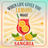 Glass of sangria with lemons and leaves, text reads "When life gives you lemons make sangria".