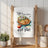 Woven kitchen towel with watercolor pie and apples, reads "Life's too short eat pie!".
