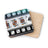 Coasters featuring playing cards and dice arranged on a film strip.