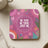 Square coaster with floral design and text "BE YOU BE TRUE JUST BE".