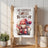Gnome in armchair with coffee mug on a kitchen towel, reads "Sip Happens Coffee Helps."