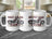 Three mugs with "BEST DAD EVER" text and motorcycle graphic.