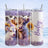 Cute cow and calf with sunflowers and purple glitter design on a tumbler.