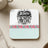 Square coaster with "Jesus the Way the Truth the Life" text and floral border.
