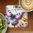 Coaster with purple butterfly, yellow flower, and text "I BELIEVE in my poten".
