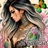 Tattooed woman with butterflies and flowers, text "Be the Light".