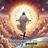 Jesus surrounded by clouds and light, with text "faith does not make things easy, it makes them possible".