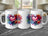 Three mugs featuring a floral heart design and the text "the best mama".