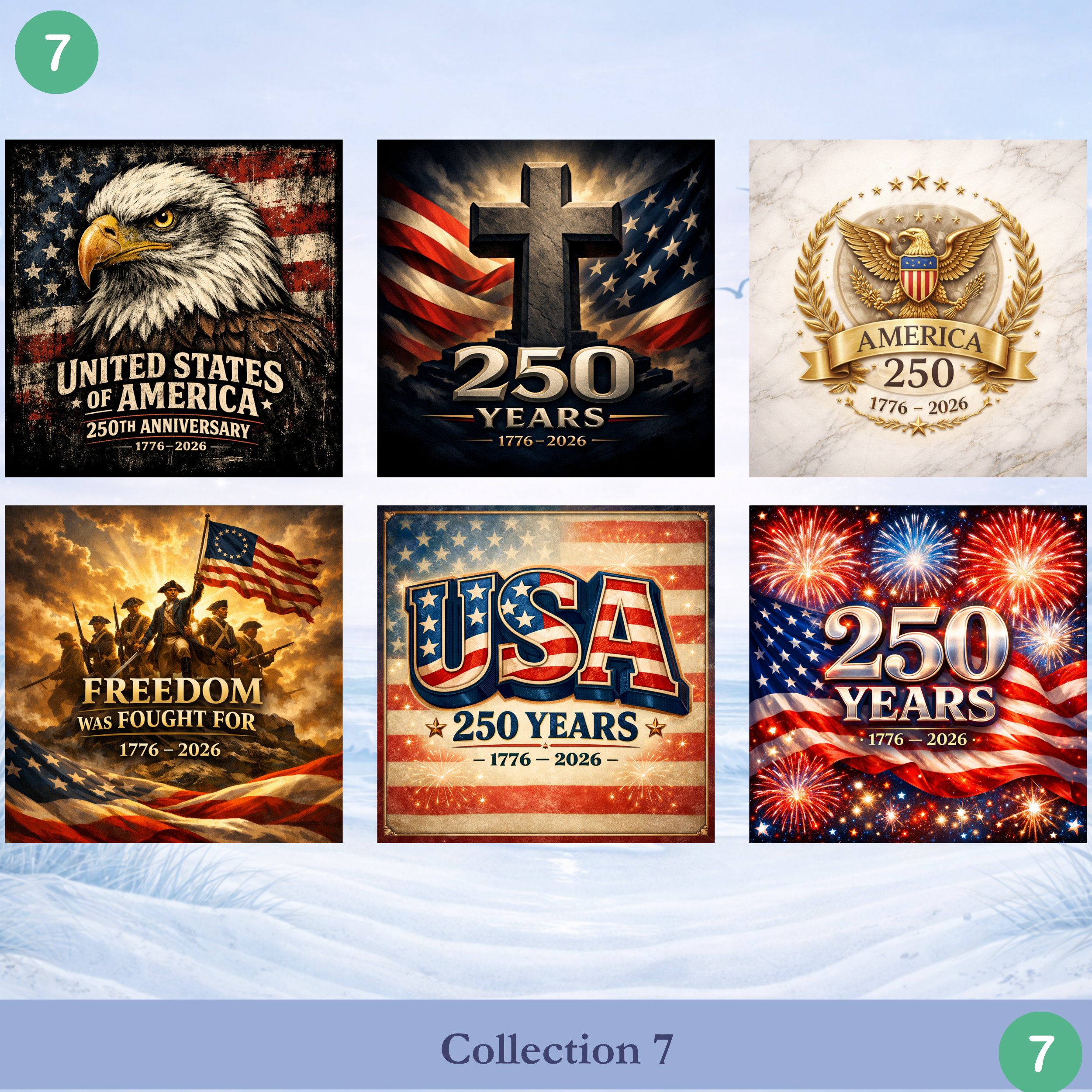 USA 250 Coasters Set