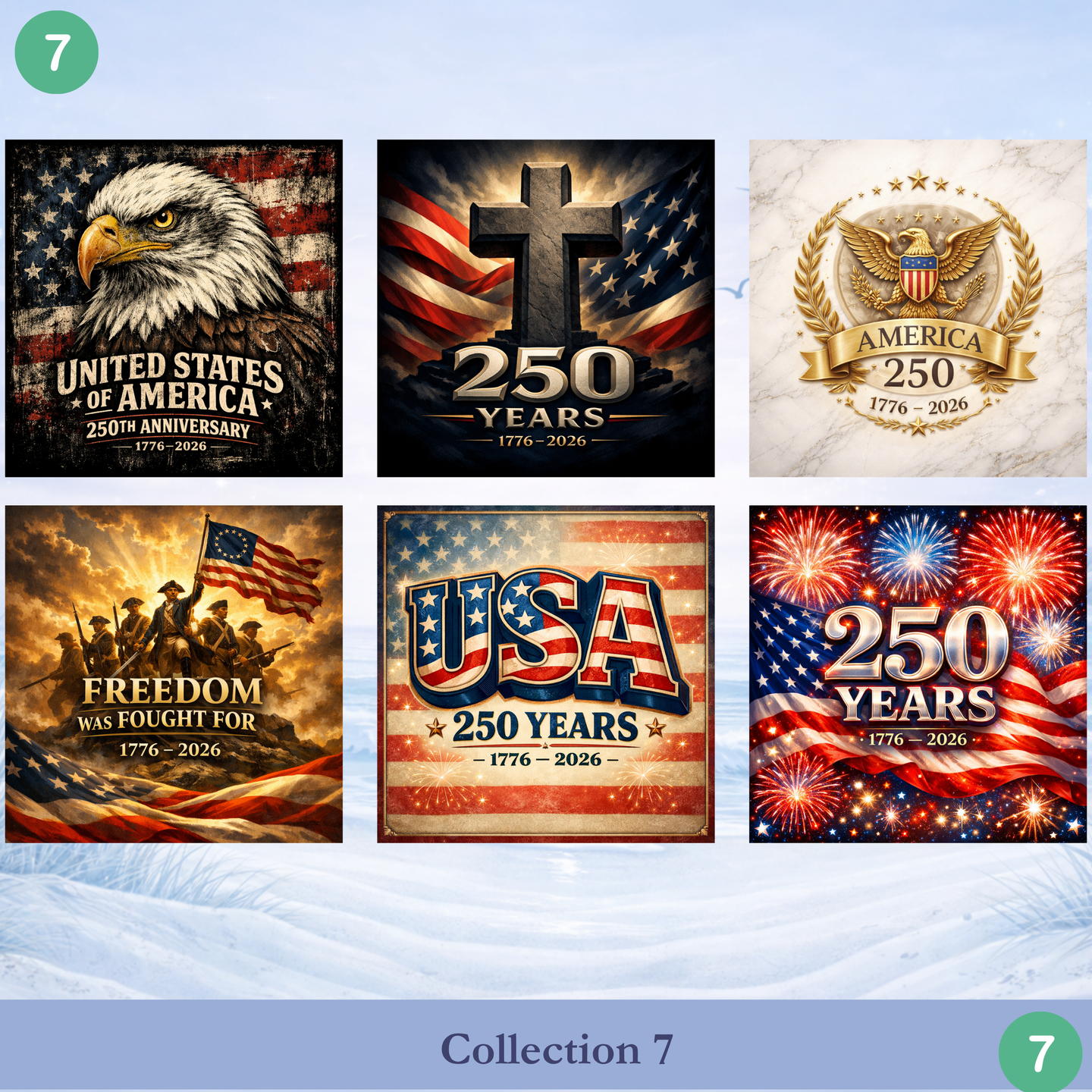 USA 250 Coasters Set