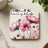 Coaster with pink cosmos flowers and ladybug, text reads "I am free of all limiting beliefs."