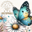 Blue and yellow butterfly on a daisy with the word "UNSTOPPABLE".