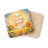 Coasters with sunflowers and wheat field under text "Make Today Great".