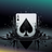 Ace of Spades playing card emerging from black liquid splash.