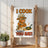 Towel with cartoon cow chef and text "I COOK THEREFORE YOU EAT!"