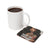 White mug and coaster with tattoo art and "SMALL BIZ" text.