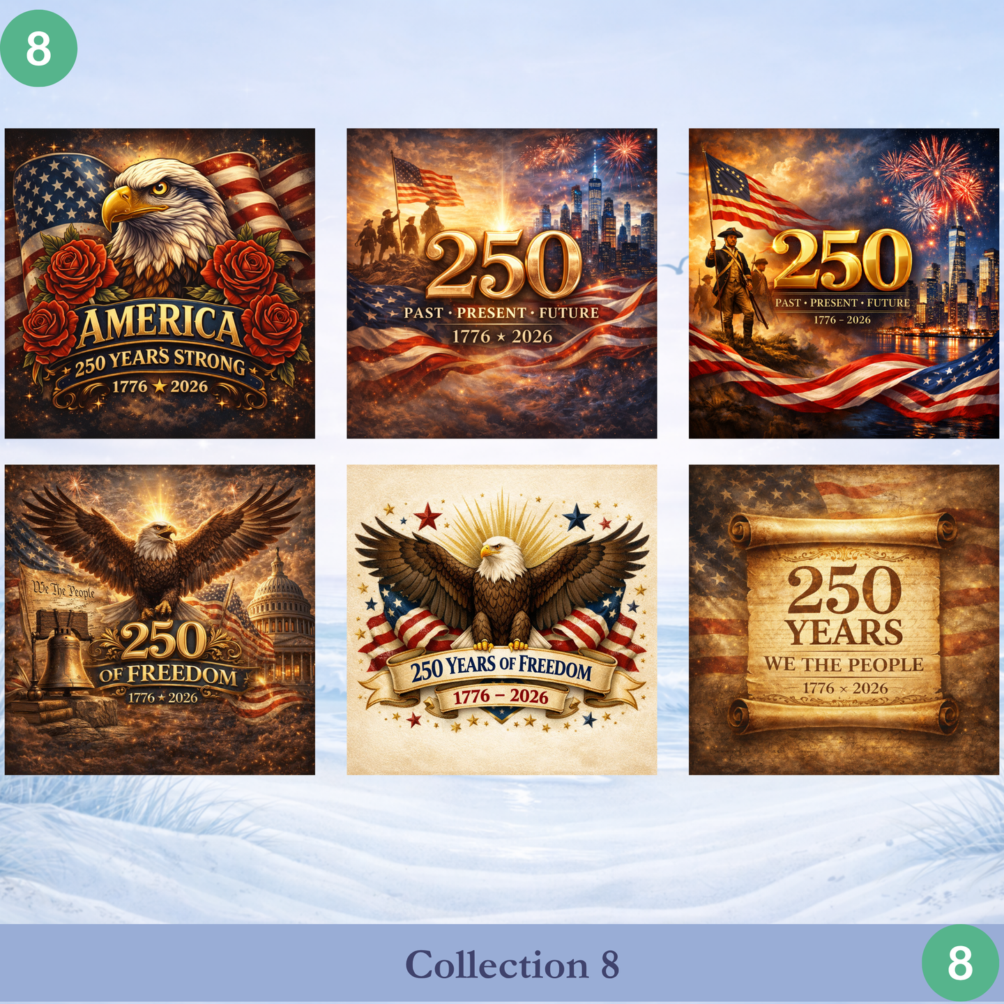 USA 250 Coasters Set