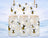 Three frosted glass tumblers with bee and honeycomb designs.