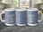 Three mugs with "Happy Father's Day" text and heart designs.