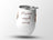 White insulated tumbler with "Mama needs wine" text and hands holding wine.