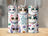 Three tumblers with cartoon cats, one with "Life is better with cats" text.