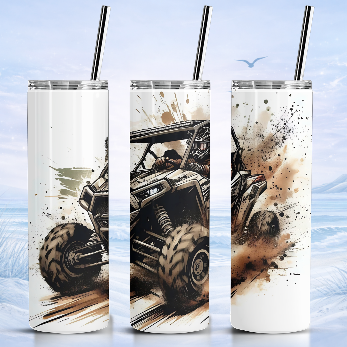 ATV mud riding tumbler off road quad splash design